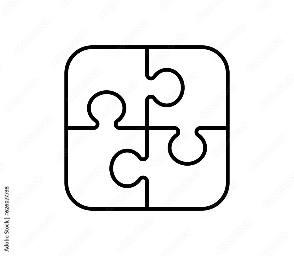 Jigsaw puzzle icon. Puzzle game icon. Autism symbol.