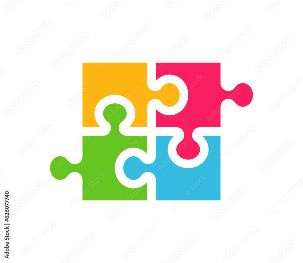 Jigsaw puzzle icon. Colorful puzzle game icon. Autism symbol. Jigsaw puzzle icon. Colorful puzzle game icon. Autism symbol.