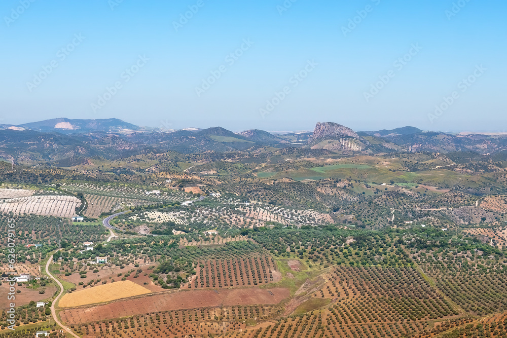 Mountains View from Olvera with Penon de Zaframagon - Olvera, Andalusia, Spain