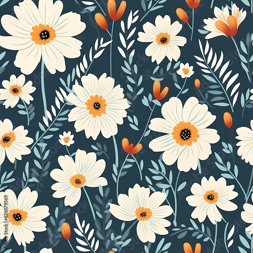 colorful flowers pattern seamless pattern