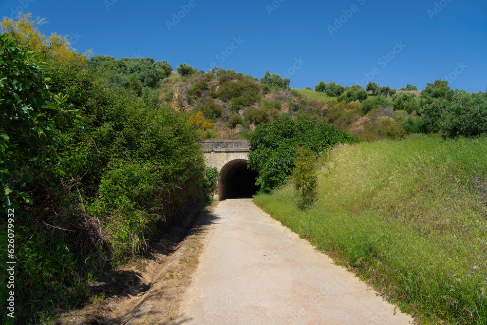 Olvera Tunnel at Via Verde de la Sierra greenway - Olvera, Andalusia, Spain Olvera Tunnel at Via Verde de la Sierra greenway - Olvera, Andalusia, Spain
