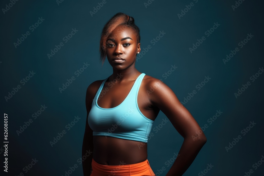 Portrait of beautiful black woman . Sport clothes Portrait of beautiful black woman . Sport clothes