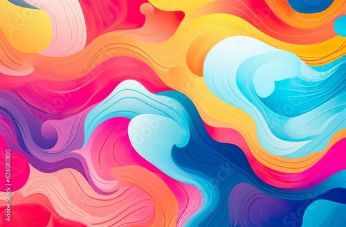 abstract colorful background with waves © Teagan