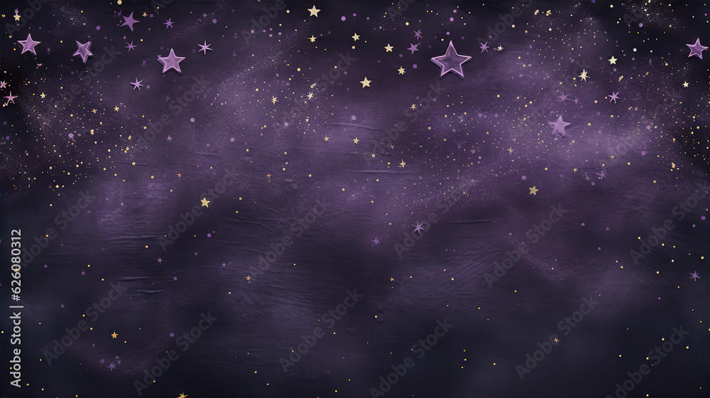 Illustrated Chalk Stars Halloween Grunge Slate Chalkboard Style Purple Background