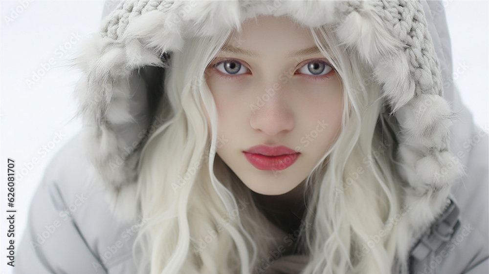 Fashion Portrait of a Woman in a Fur Hat