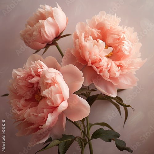 Beautiful bouquet of pink peonies. ai generative © InfiniteStudio