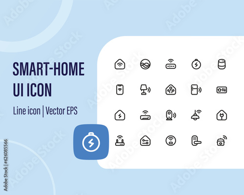 House or Real estate icon set. Containing house, key, buy, sell, loan, smart home, building, mortgage, address, renovation, land, kitchen, bedroom, living room, bathroom. Solid icon vector collection.