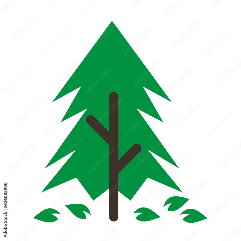 Obraz premium Forest Pine Trees Nature Flat Design