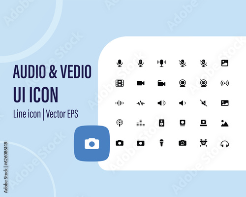 Music and sound icon set. Music sign. Vector user interface icon set collection.