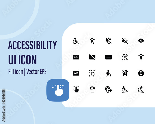 Accessibility Icons Pack. Thin line icons set. Flat icon collection set. Simple vector icons
