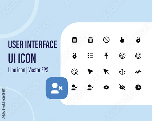 set of ui ux icon set, user interface icon set collection.