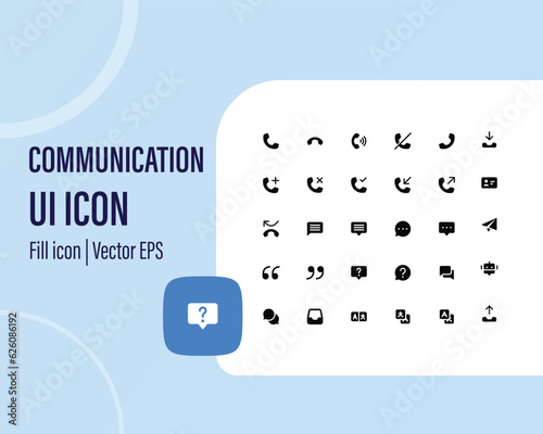 Contact icon set. Containing e-mail, phone, address, customer service, call, website and more. Solid icons vector collection.
