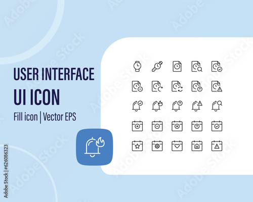 set of ui ux icon set, user interface icon set collection.