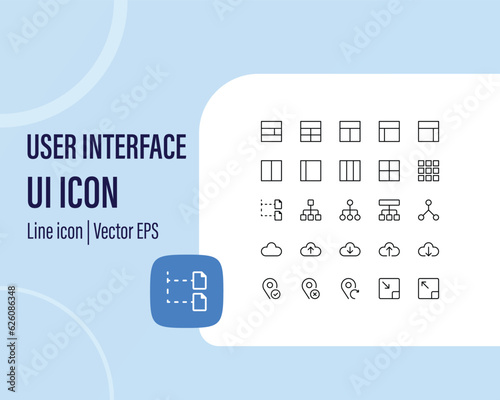 set of ui ux icon set, user interface icon set collection.