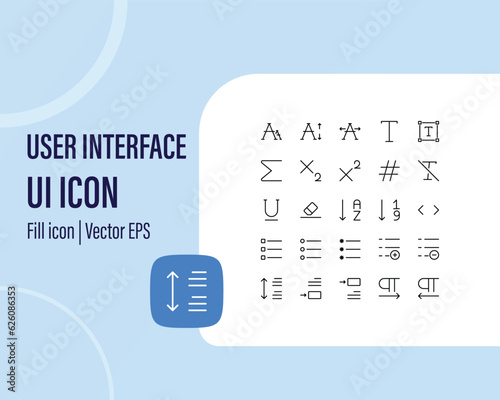 set of ui ux icon set, user interface icon set collection.