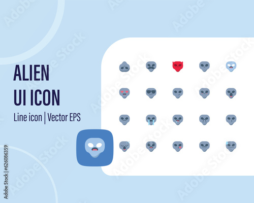 alian emoji icons vector illustration.