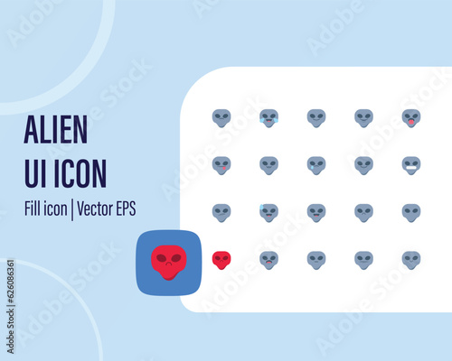 alian emoji icons vector illustration.