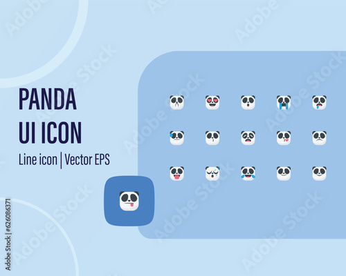 panda imoji icons vector illustration.