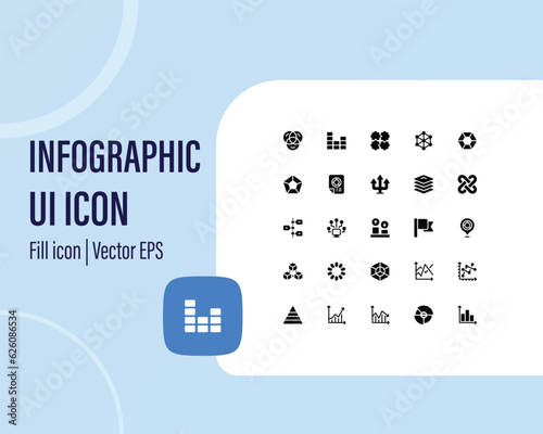 Set of infographic icons. infographic web icons in line style. Money, bank, contact, infographic. Icon collection. Vector illustration.
