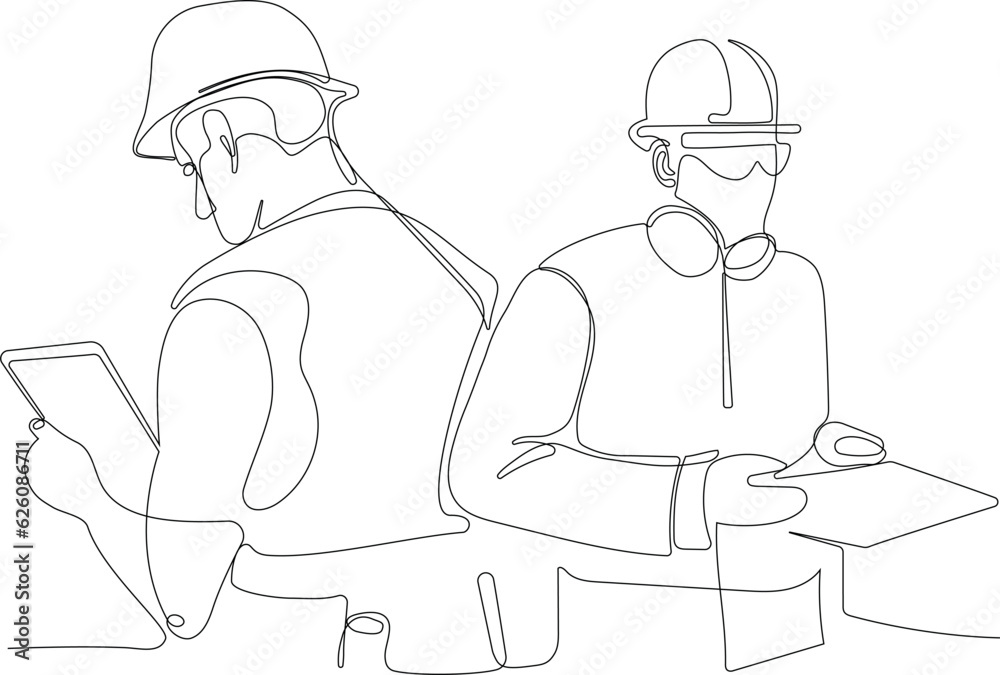 construction manager and engineer working on building site. Vector illustration construction manager and engineer working on building site. Vector illustration