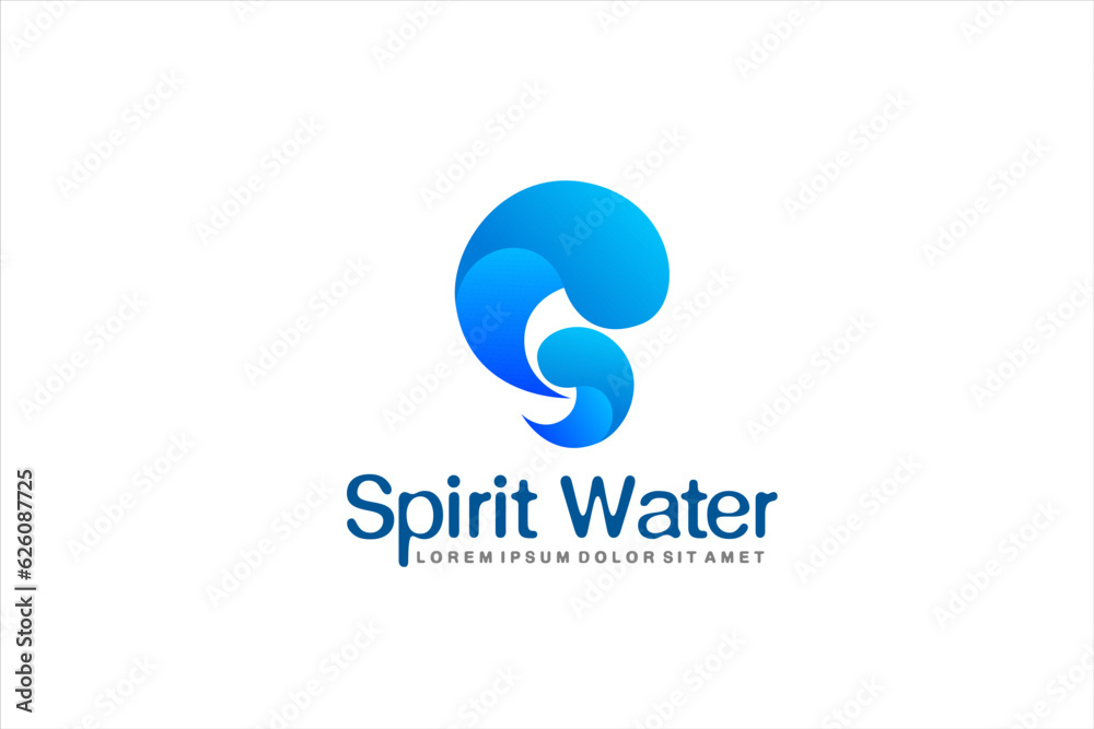 Spirit water S initial letter logo design drip water shape Spirit water S initial letter logo design drip water shape