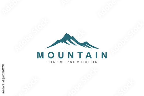 Mountain outdoor logo design nature landscape peak hill icon symbol