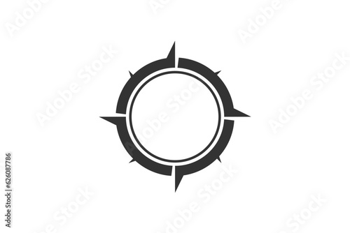 Wind rose compass logo design direction element south north west east