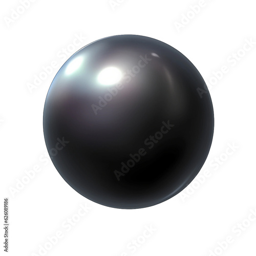 Abyssal black pearl game asset. isolated object, transparent background