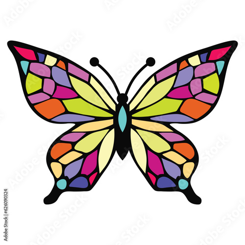 Colorful butterfly vector cartoon illustration