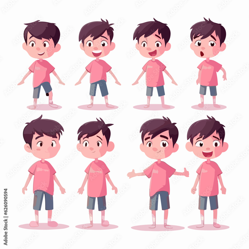 Cartoon illustration of a boy child in orange clothing. Cartoon illustration of a boy child in orange clothing.