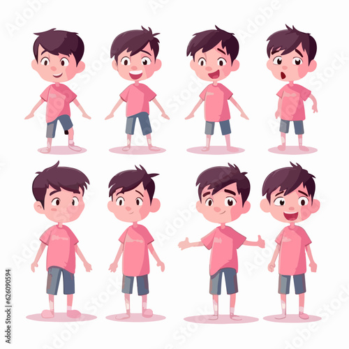 Cartoon illustration of a boy child in orange clothing.