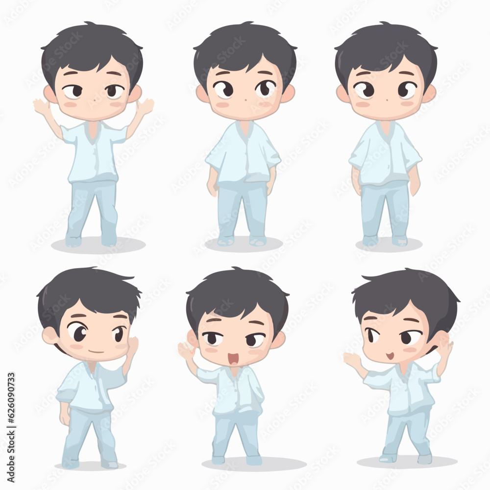 Playful boy kid in white, cartoon illustration. Playful boy kid in white, cartoon illustration.