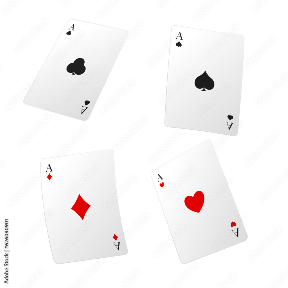 Vector falling playing cards. leisure, game, gambling. luck concept.