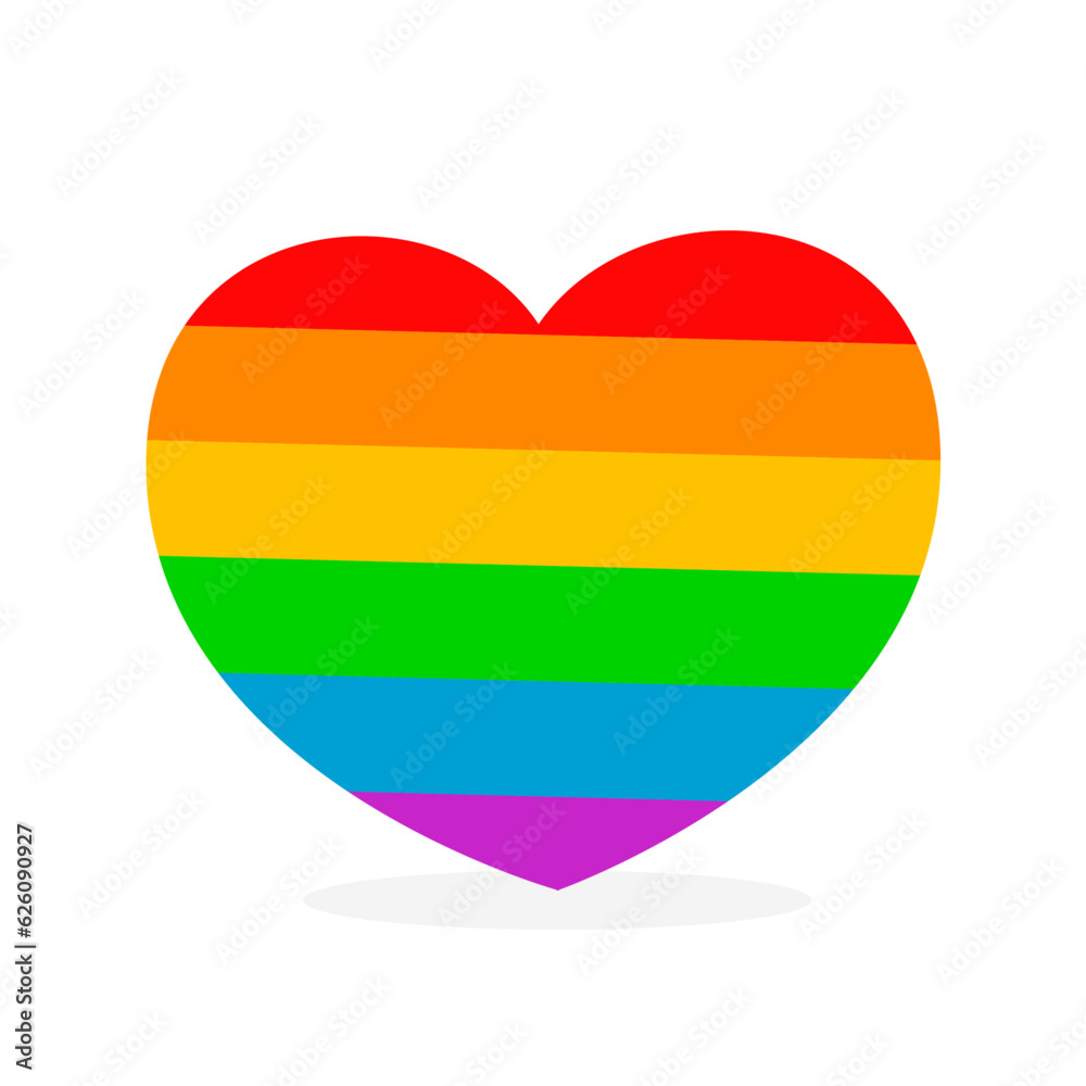 Vector gay pride flat in heart shape Vector gay pride flat in heart shape