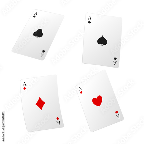 Vector falling playing cards. leisure, game, gambling. luck concept.