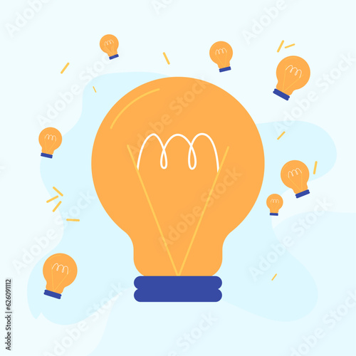 Vector illustration of light bulb icon background