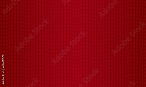 Vector texture of knitted fabric cozy red knitting pattern