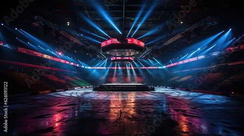 Dazzling Lights in the Boxing Ring: Spotlight Spectacle © afzar