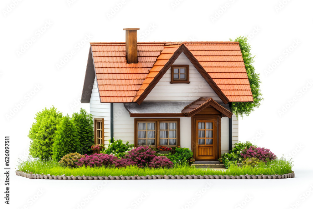 Illustration of a small house on a white background