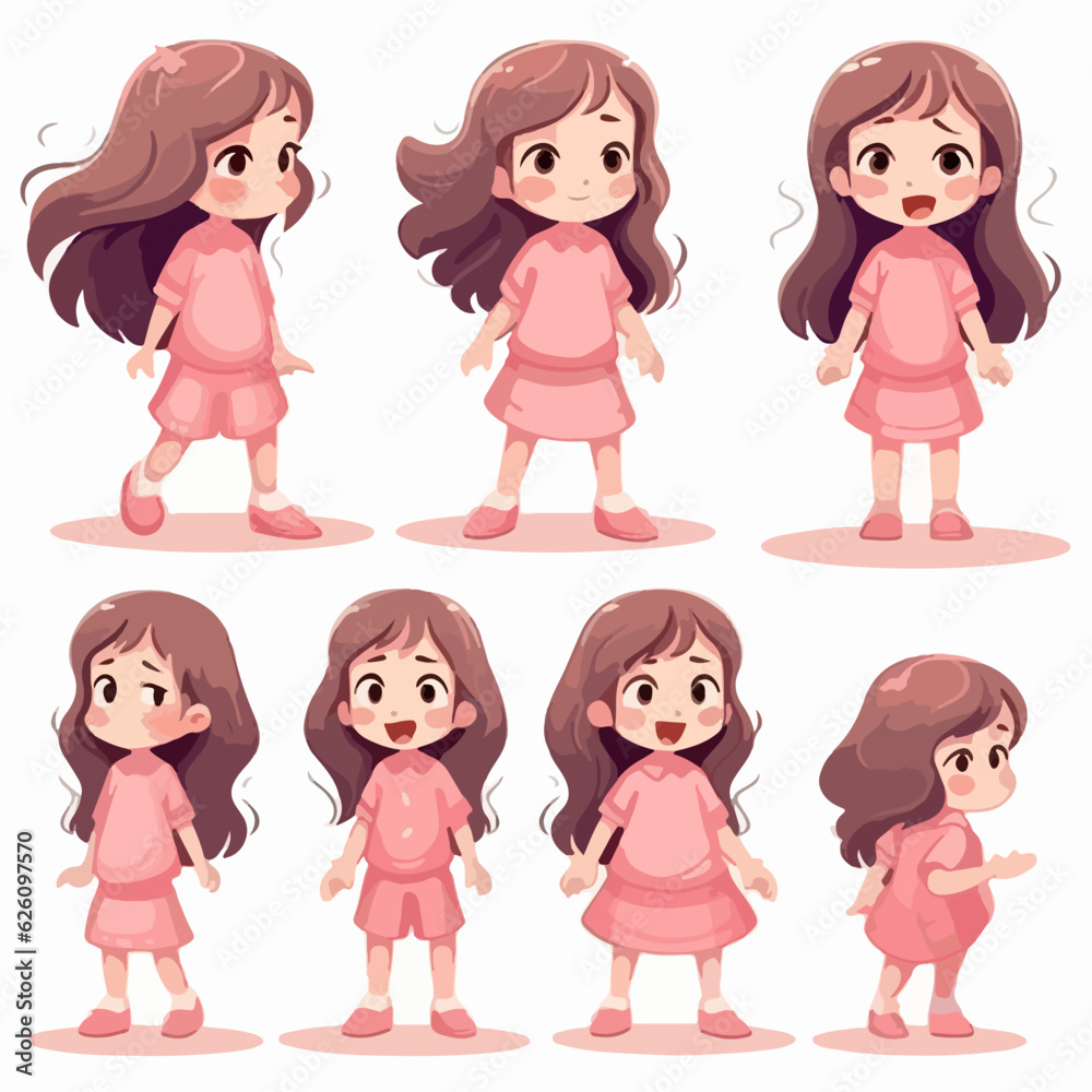 Child wearing orange clothes, cartoon pose. Child wearing orange clothes, cartoon pose.