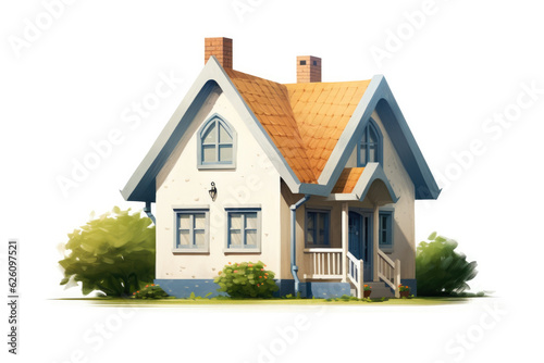Illustration of a small house on a white background © MVProductions