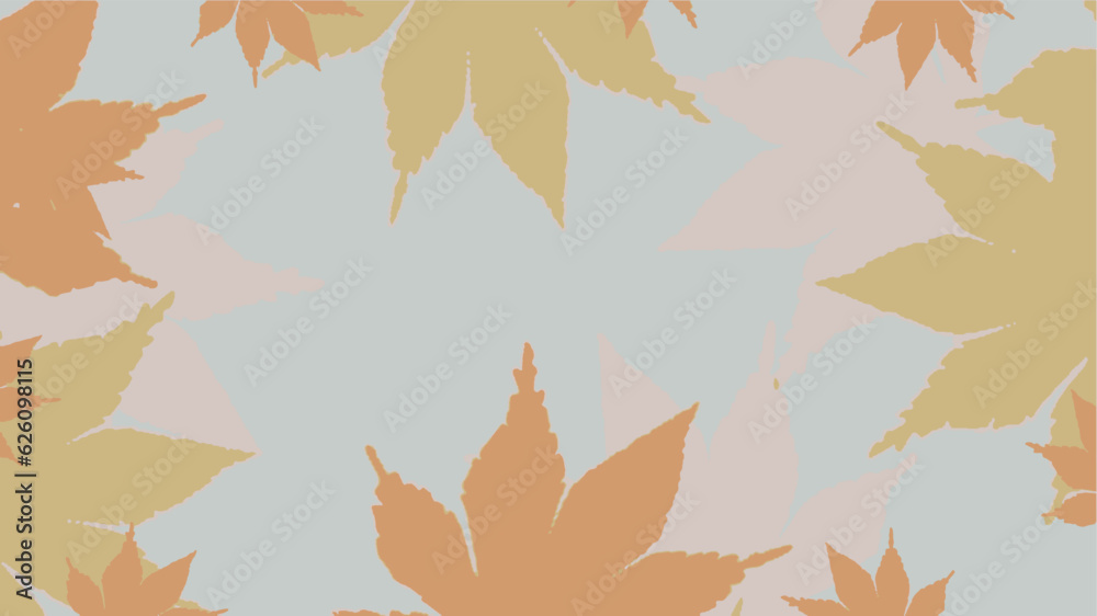 Obraz premium Autumn season Vector floral watercolor style card design border frame
