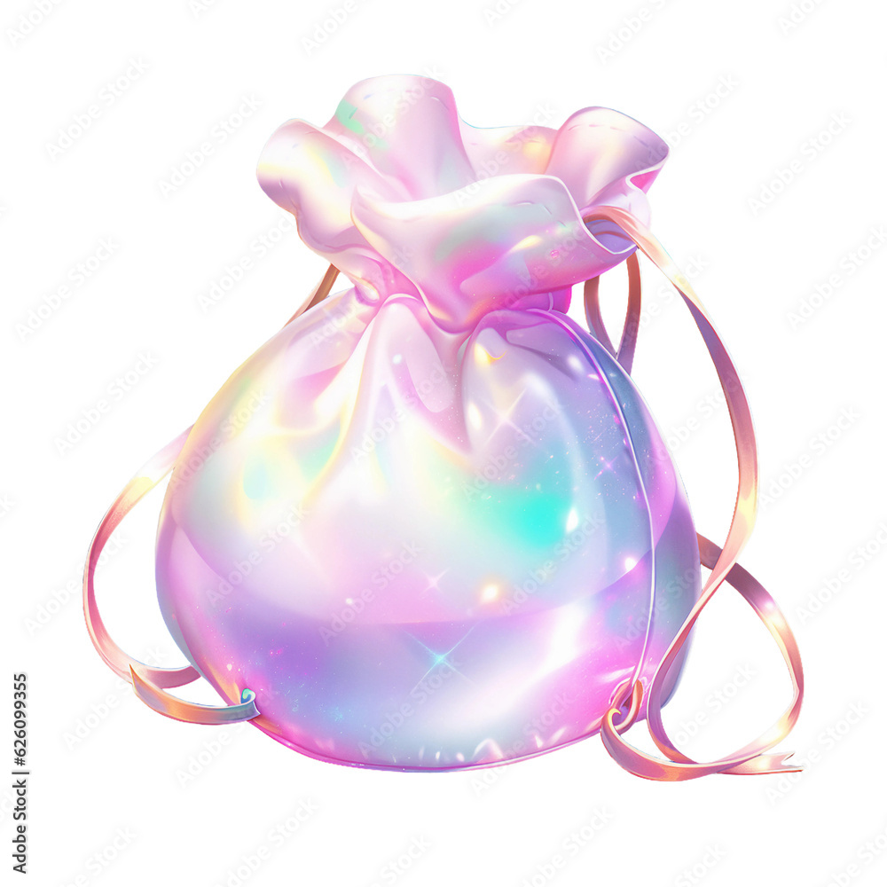 Pixie dust pouch game asset background. isolated object, transparent background