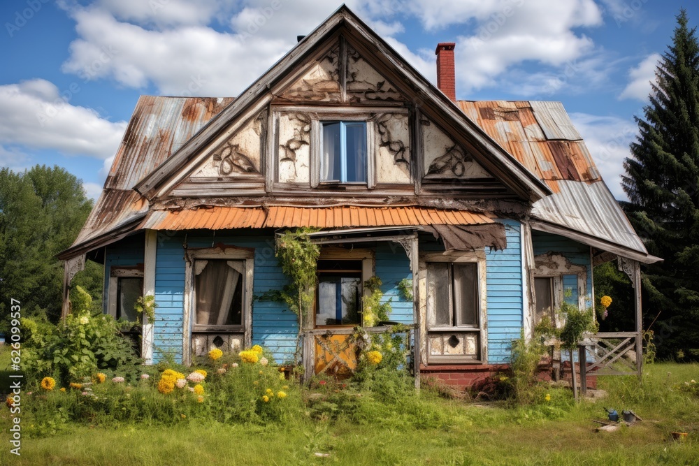 The process of constructing or repairing a rural house involves various tasks such as fixing the exterior facade, insulating the structure, and applying color to enhance its appearance. The process of constructing or repairing a rural house involves various tasks such as fixing the exterior facade, insulating the structure, and applying color to enhance its appearance.