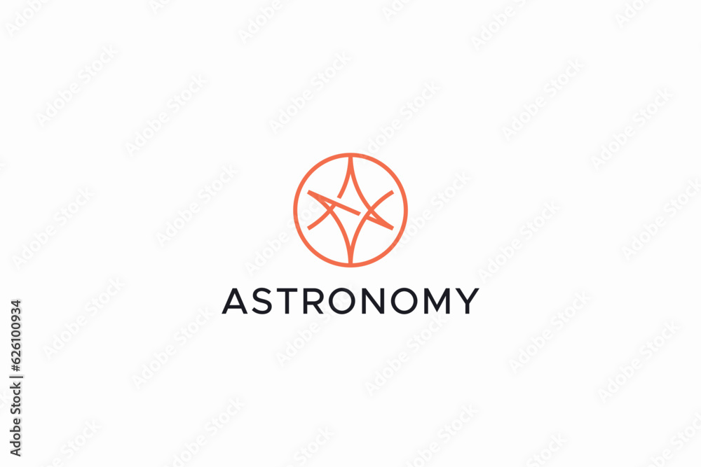 Letter A Logo Simply Geometric Concept Abstract Star and Astronomy Shape for Business Trendy Sign Symbol