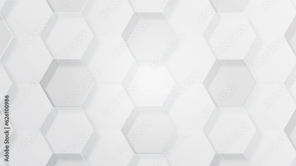 Seamless loop of abstract white hexagon pattern in smooth motion for corporate backgrounds