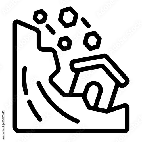 landslide line icon