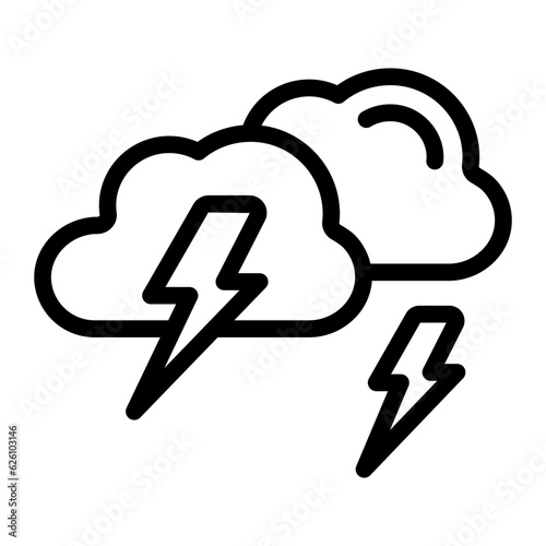 thunderbolt line icon