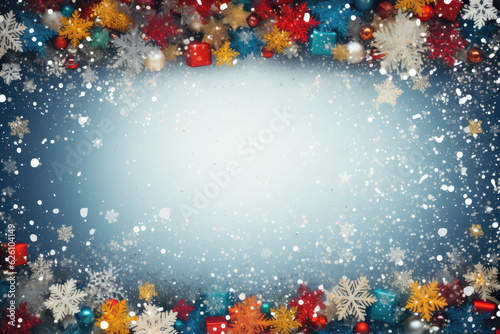 Christmas Frame Background with Christmas Decorations