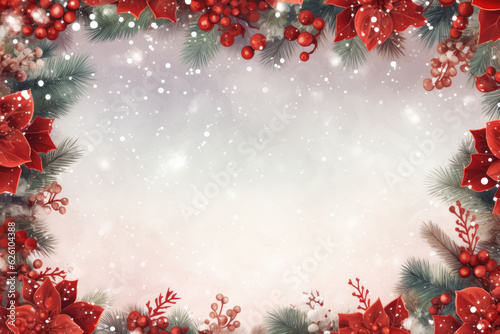 Christmas Frame Background with Christmas Decorations